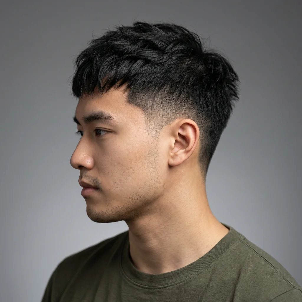 Kiểu tóc textured crop nhìn từ phía bên