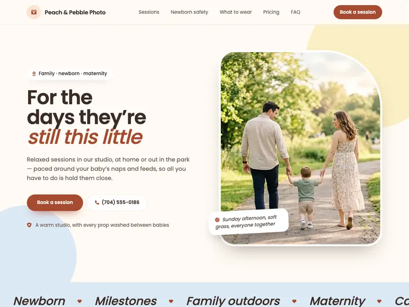 Screenshot of the Little Moments Photo template