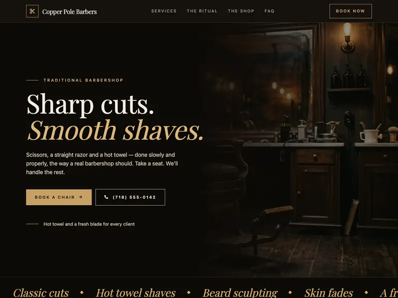 Screenshot of the Classic Barber template