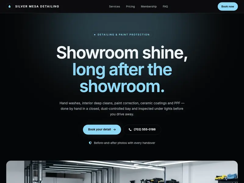Screenshot of the Gloss Detailing template
