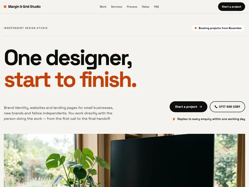 Screenshot of the Studio of One template