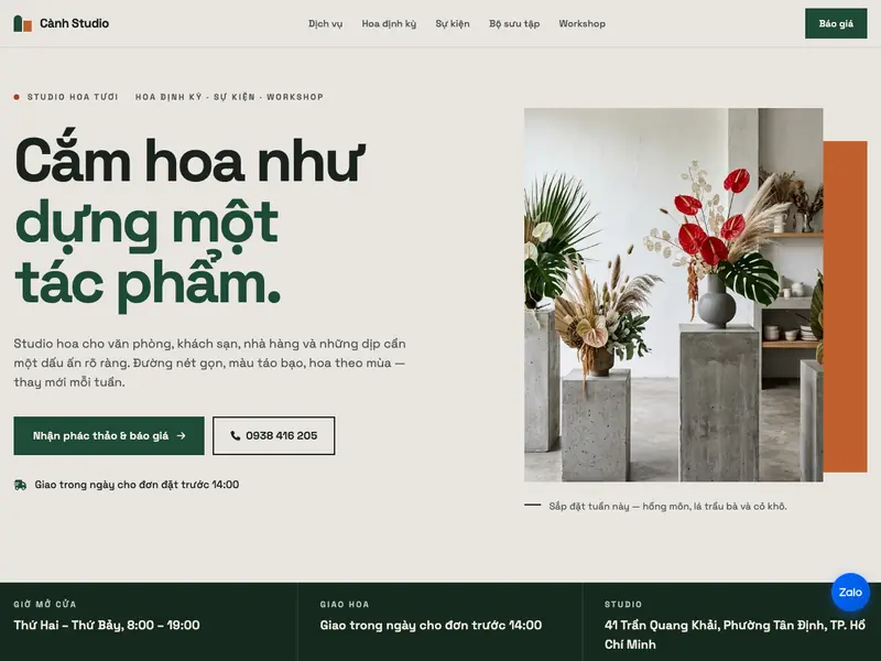 Ảnh chụp mẫu Hoa Tươi Hiện đại