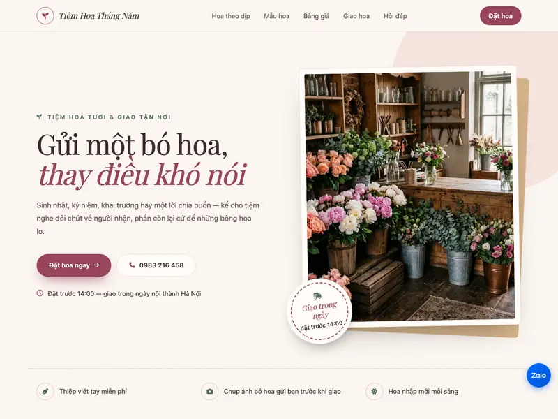 Ảnh chụp mẫu Shop Hoa Lãng mạn