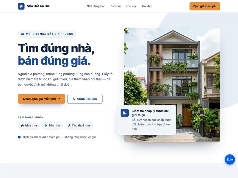 Ảnh chụp mẫu Môi giới Nhà đất
