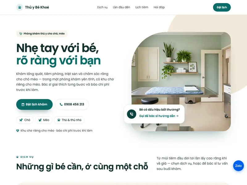 Ảnh chụp mẫu Phòng khám Thú y