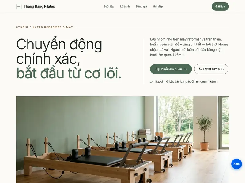 Ảnh chụp mẫu Pilates Studio