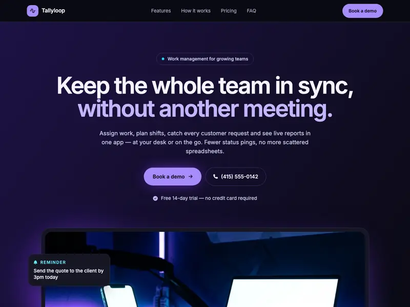 Screenshot of the Pulse App template