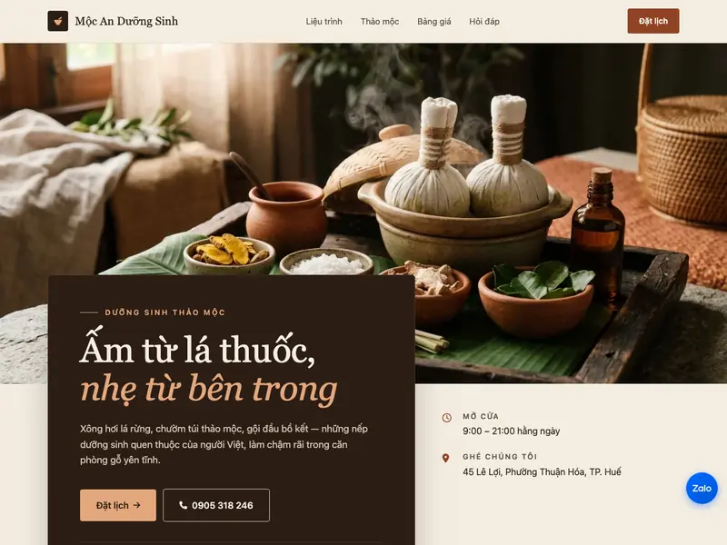 Ảnh chụp mẫu Spa Thảo mộc