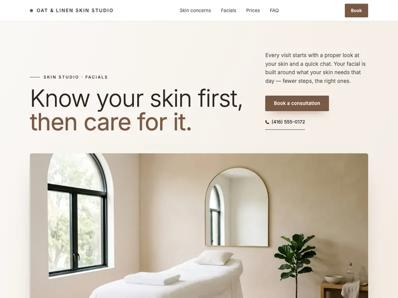Screenshot of the Minimal Skin Studio template