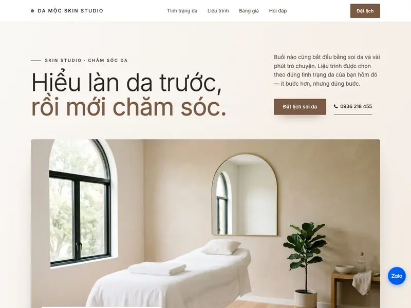 Ảnh chụp mẫu Skin Studio Tối giản
