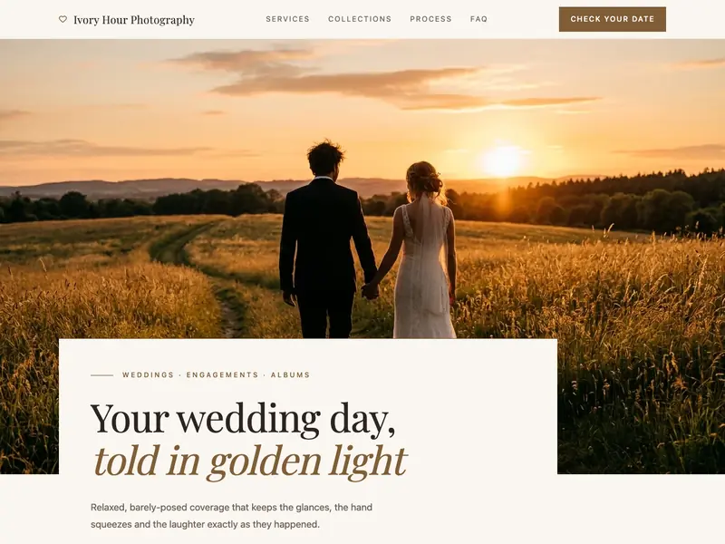 Screenshot of the Ever After Studio template